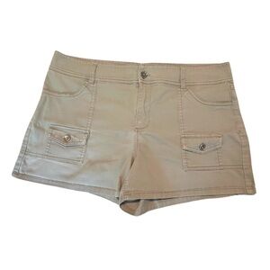 New York & Company Khaki Stretch Cargo Shorts Size 14
